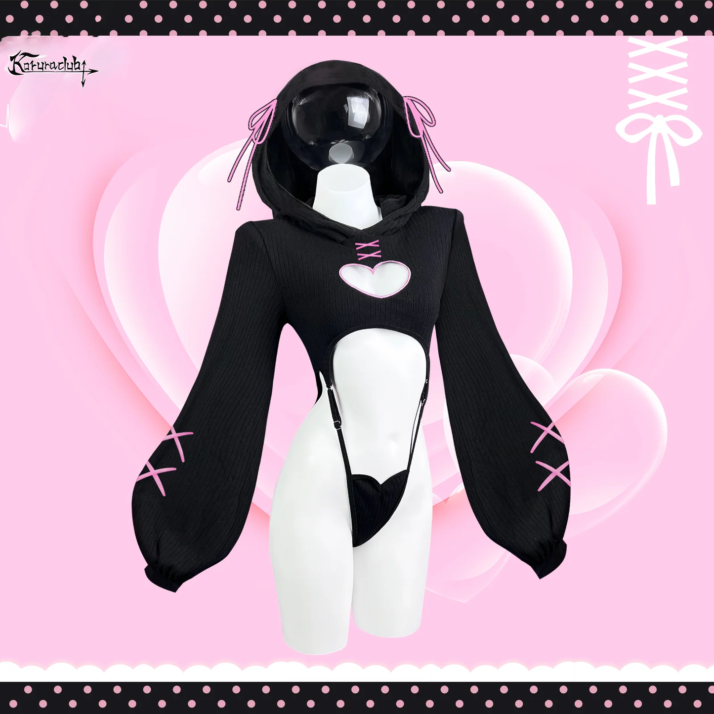 KORURACLUB-HEART HOLLOW BODYSUIT SR16