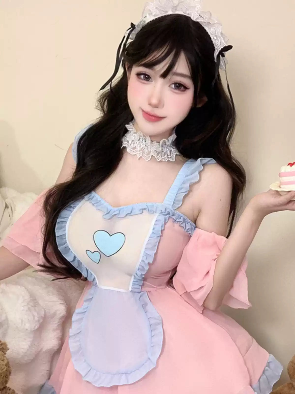 Light blue maid dress S525