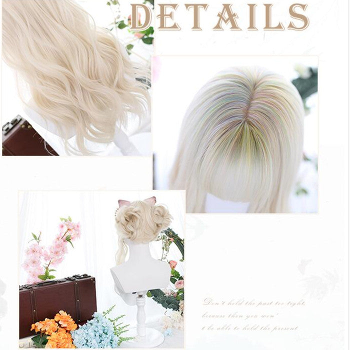 Lolita Creamy White Long Curly Wig WS1009