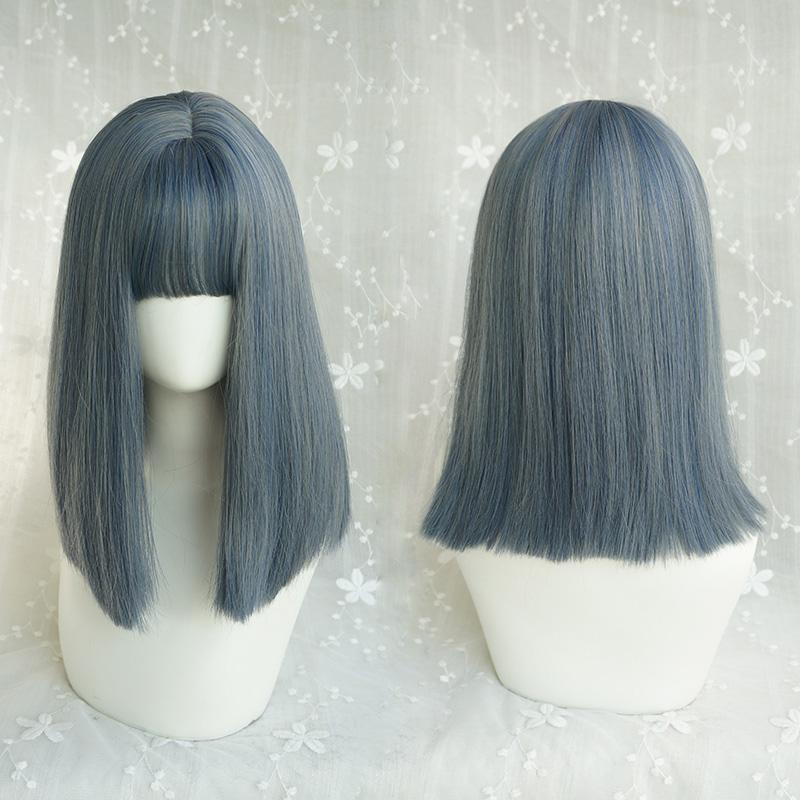 Fashion blue gray natural wig WS1137