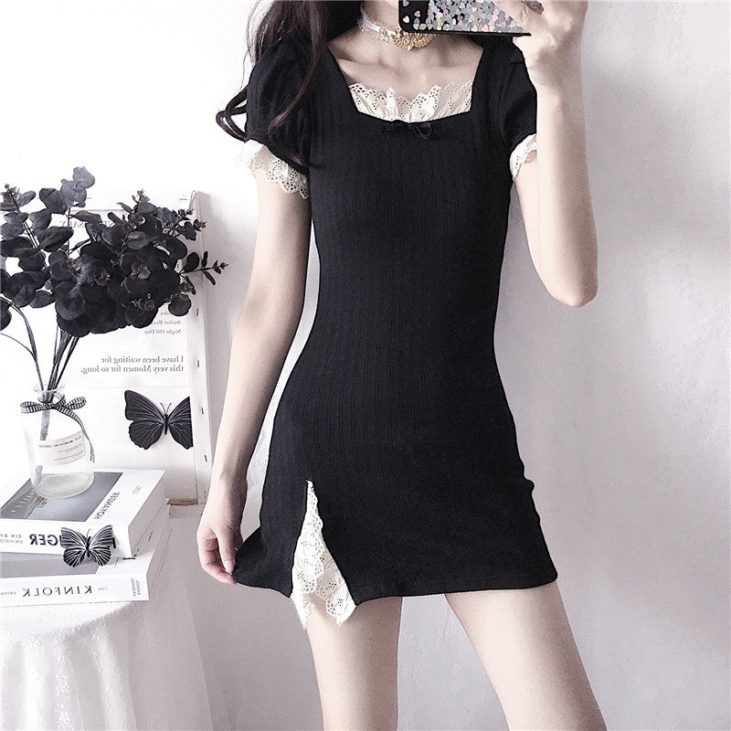 Dark Lace short sleeve dress SS1248
