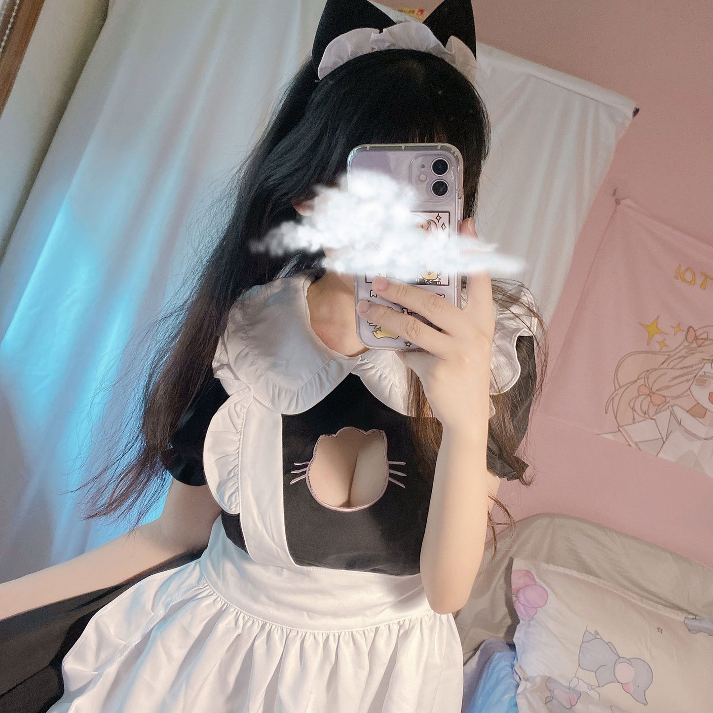 Cute cat open chest dress SS1185