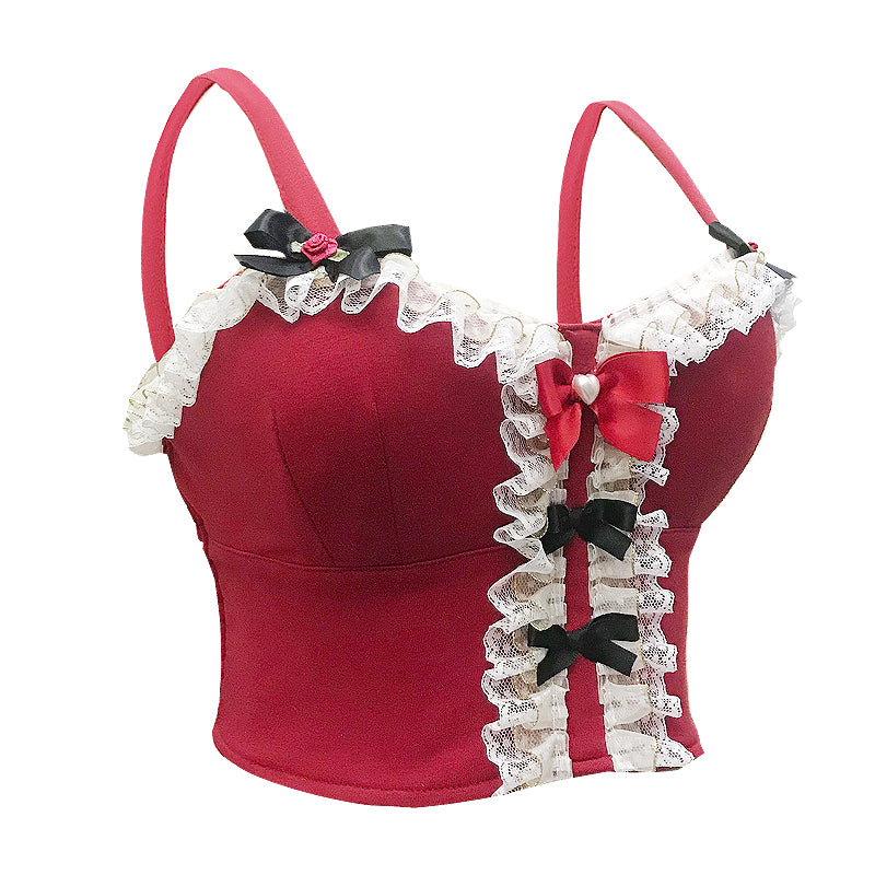 Burgundy sweet girls top SS2393