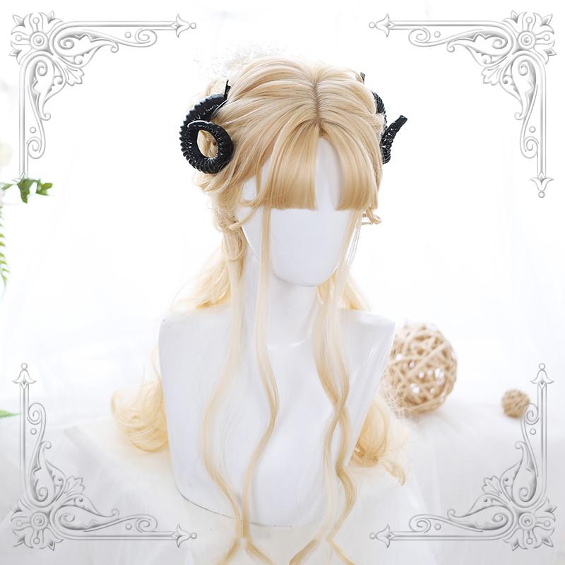 Lolita Golden Long Curly Wig WS1062