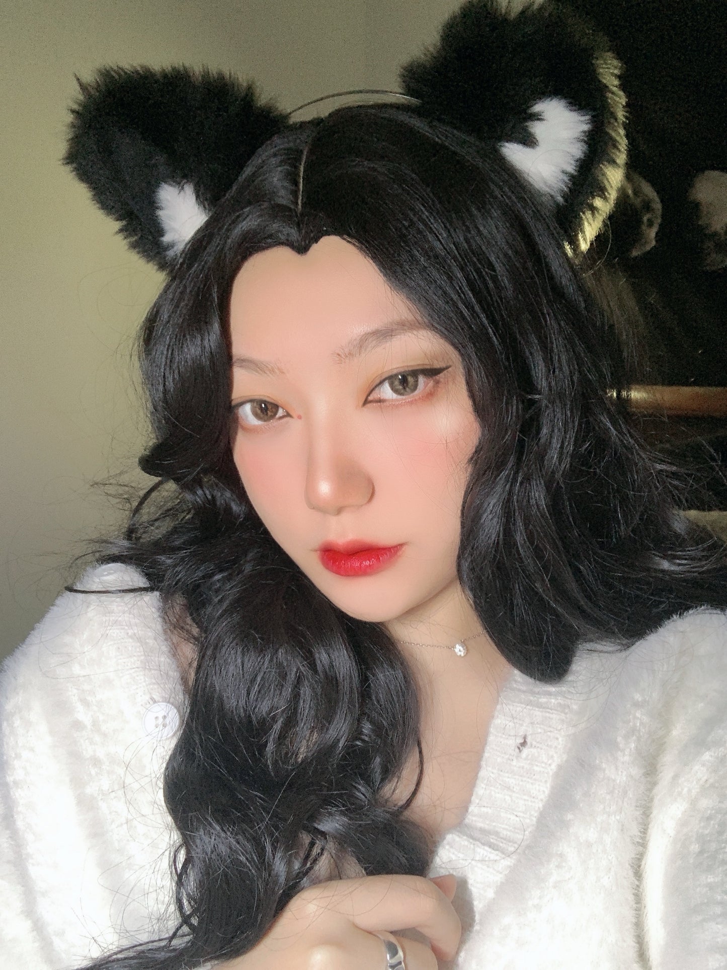 Black natural big wave wig WS2324