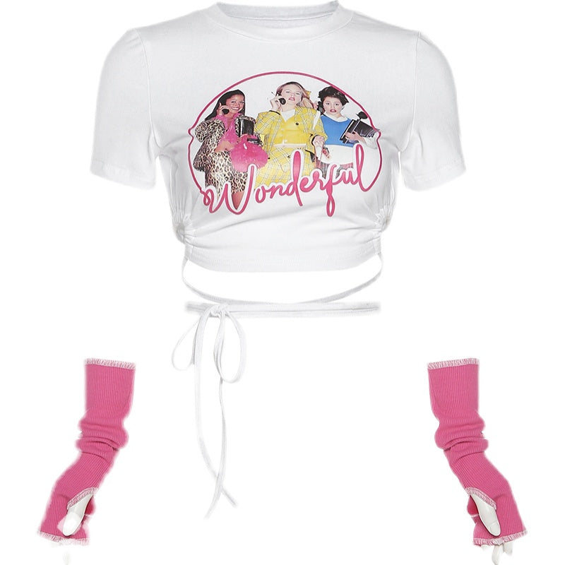 Strap Print T-Shirt + Sleeve SS2806