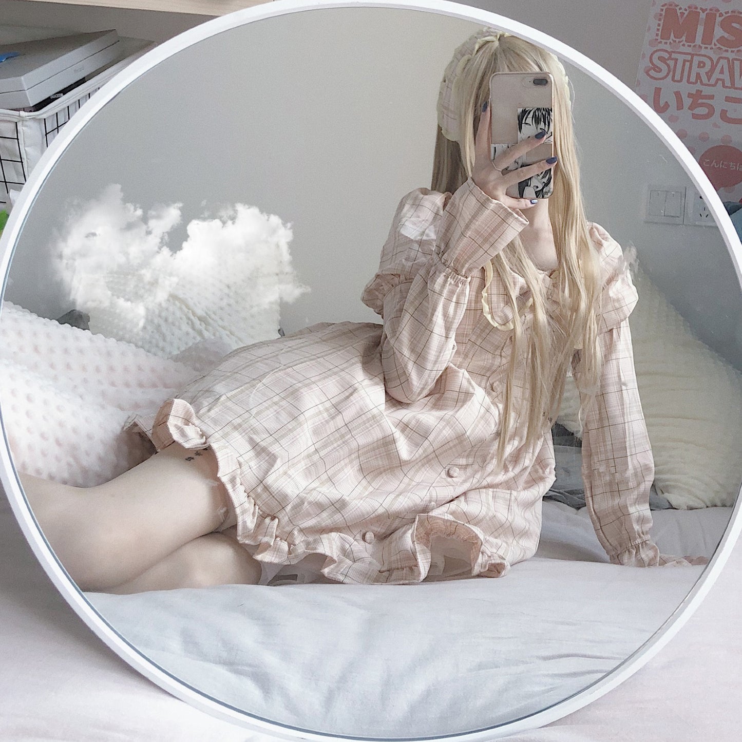 Sweet bow check dress SS2294