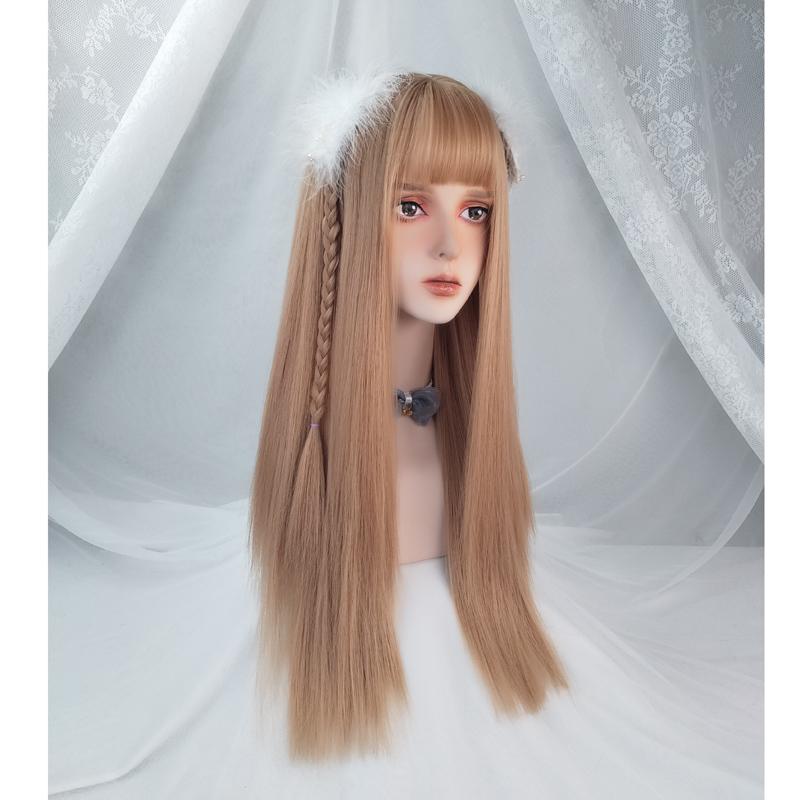 Korean fashion wig with long blond straight hair WS1132