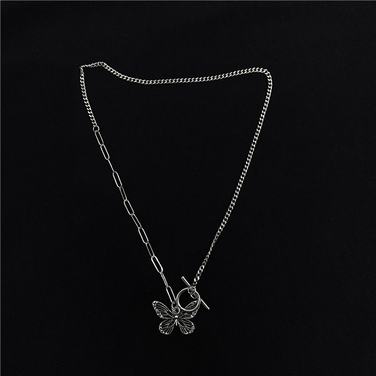 Cool girly vintage butterfly necklace SS2334