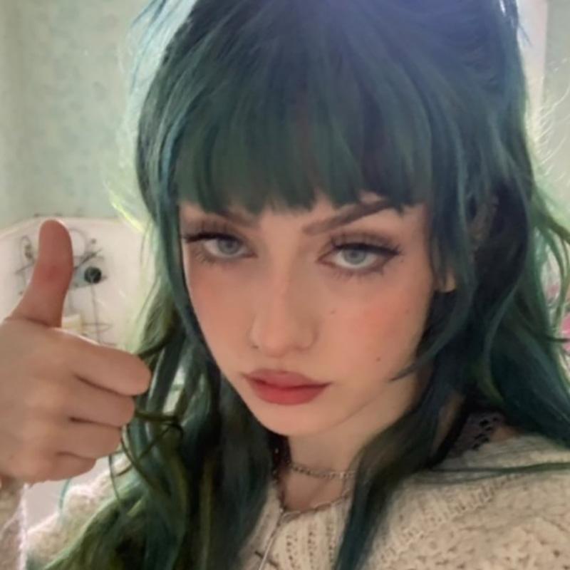 Green Long Curly Lolita Wig WS1239