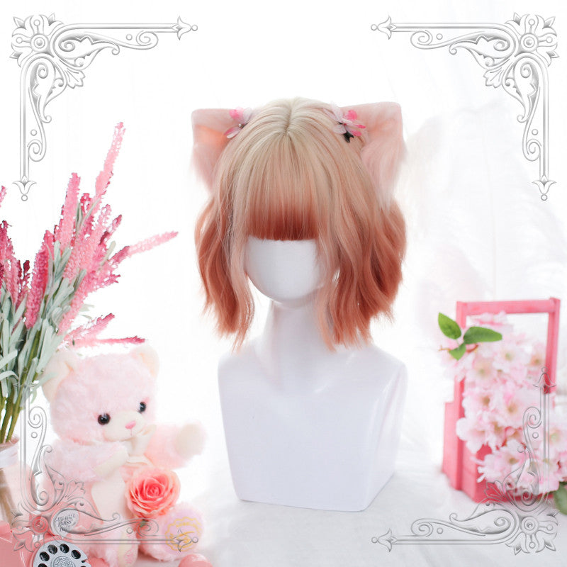 Lolita Gradient Pink Micro-Curly Wig WS1008