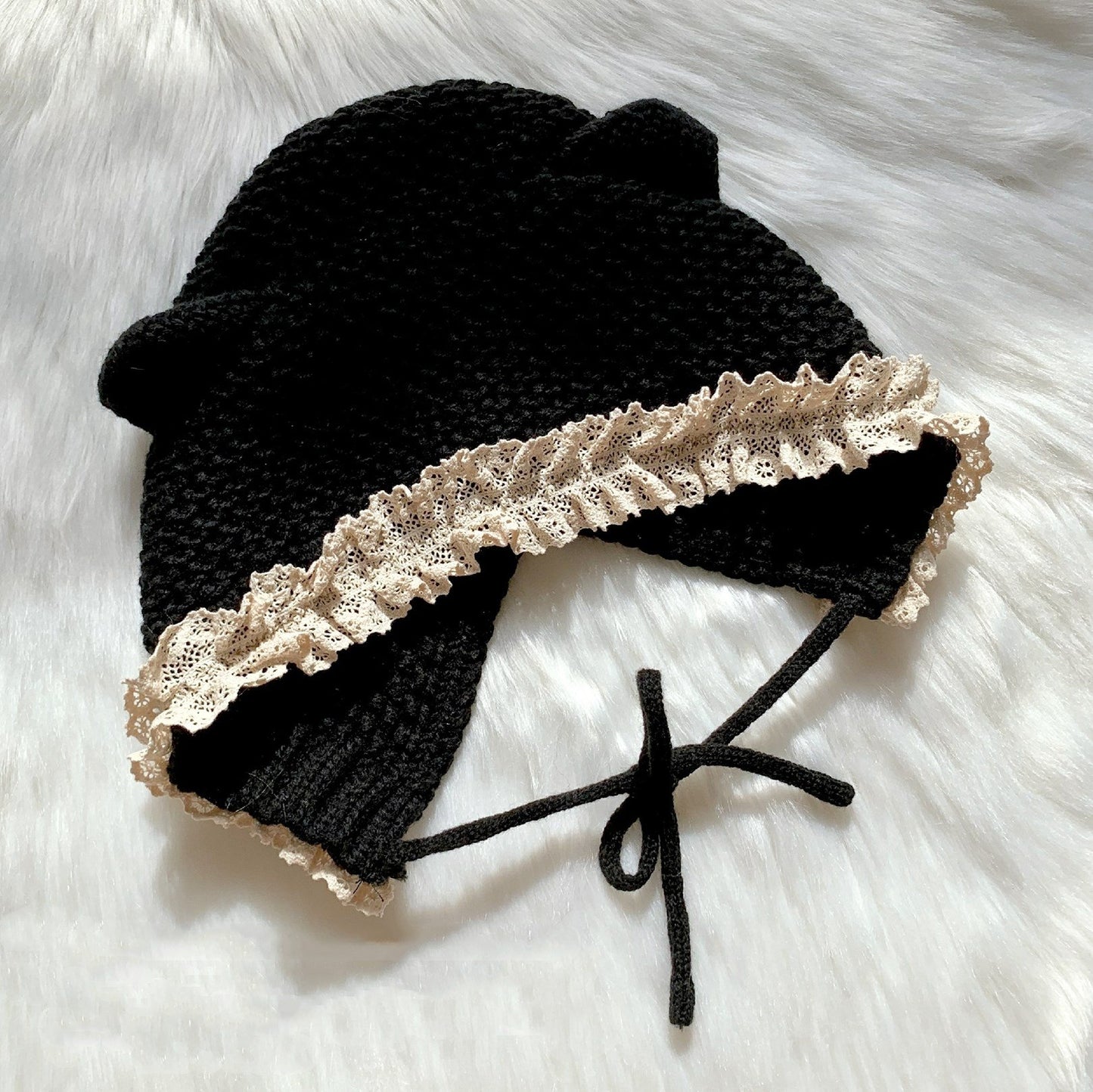 Cute cat ear knitted woolen hat WS3052