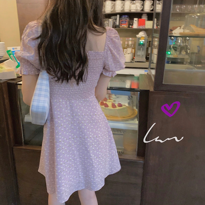 Vintage purple polka dot dress SS2467