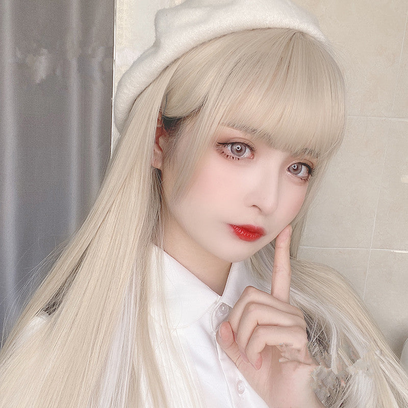 lolita natural girly beige wig WS2176