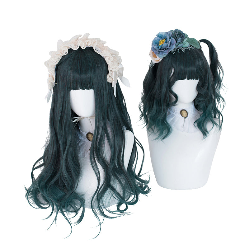 Double ponytail long curly hair lolita girls wig WS2051