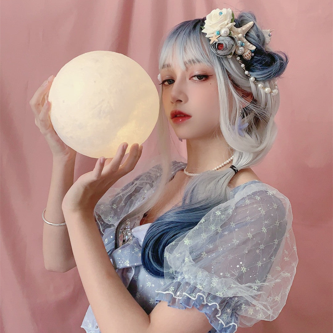 Lolita Blue Long Curly Hair Wig WS1003