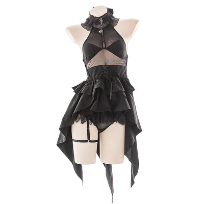 Black Swallowtail Tutu Skirt Mini Dress Set SS1120