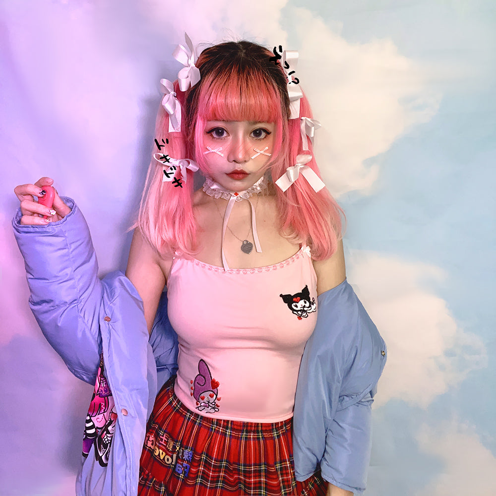 Embroidered sweet pink camisole SS2524