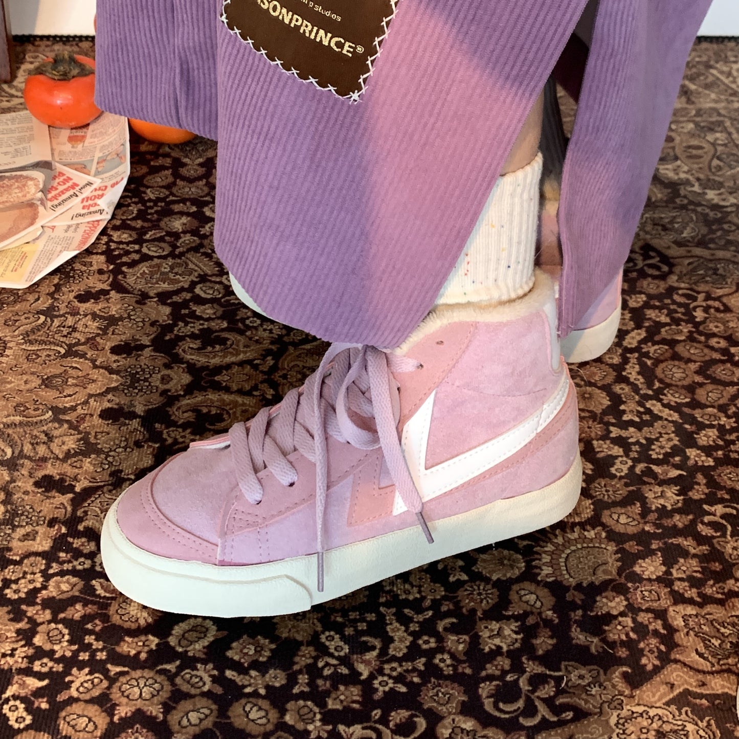 Plush high-top stitching canvas shoes SS2420