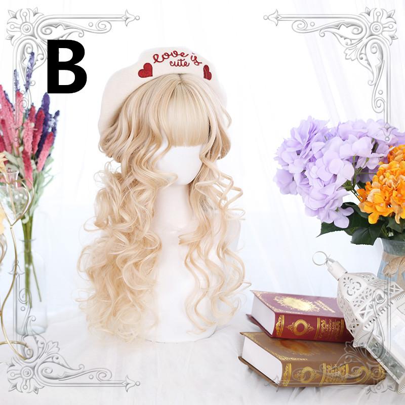 Lolita Medium Length Curly Brown Wig WS1271