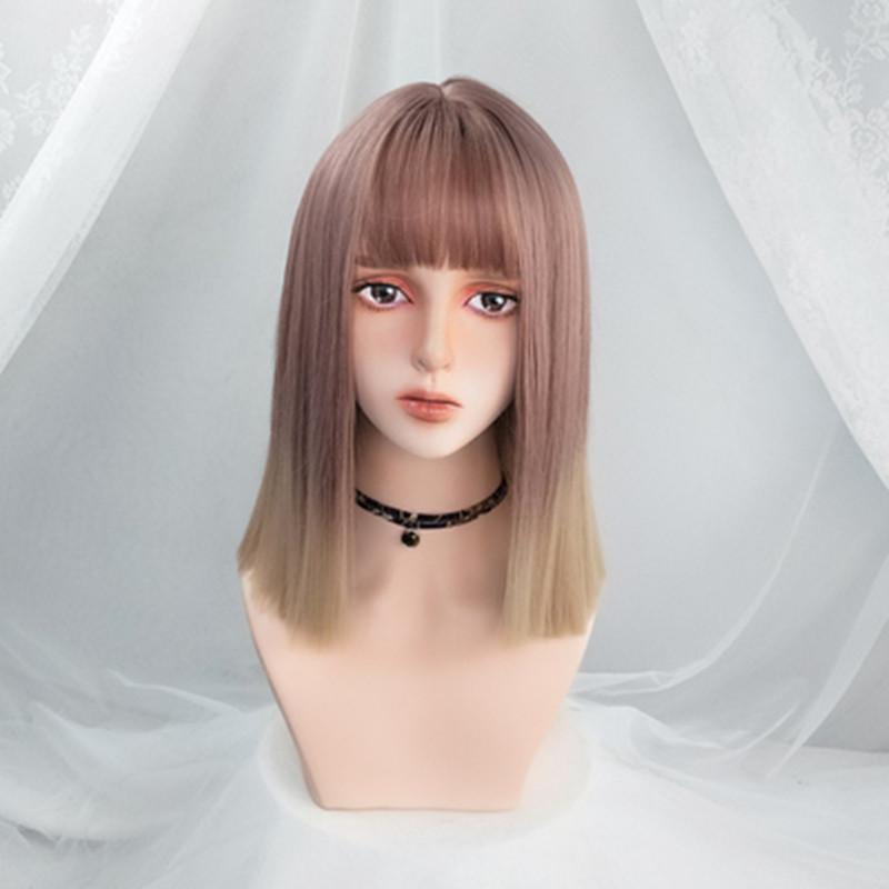 Short clavicle hair medium long wig WS1112