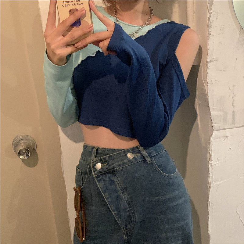 Stitching contrast top SS2522