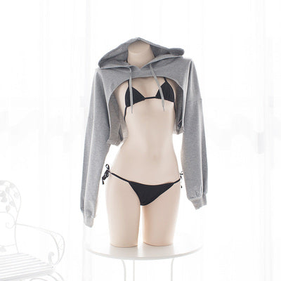 Open chest sporty long-sleeved sweater SS1174