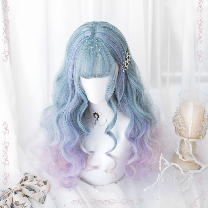 Harajuku lolita mixed color curly wig WS1094