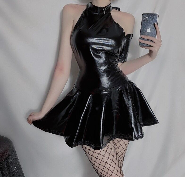 leather maid dress Wish Customer Reviews: Women's Wet Look PVC Leather French Maid Costume Party Fancy Bodycon Dress Cosplay Clubwear