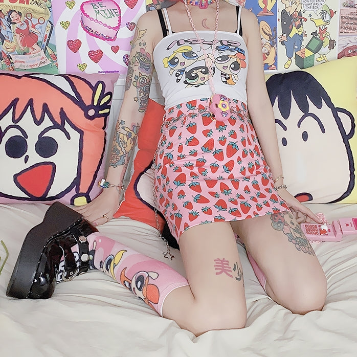 Pink strawberry skirt SS2042
