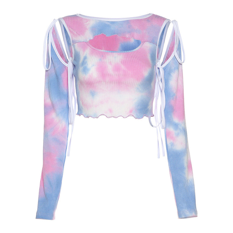 J2K hollow tie-dye top SS2059