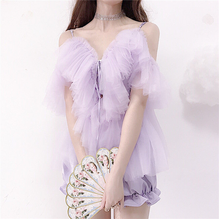 Light purple suspender top SS1252