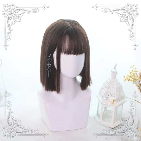 Lolita Black/Brown Straight Short Wig SS3014