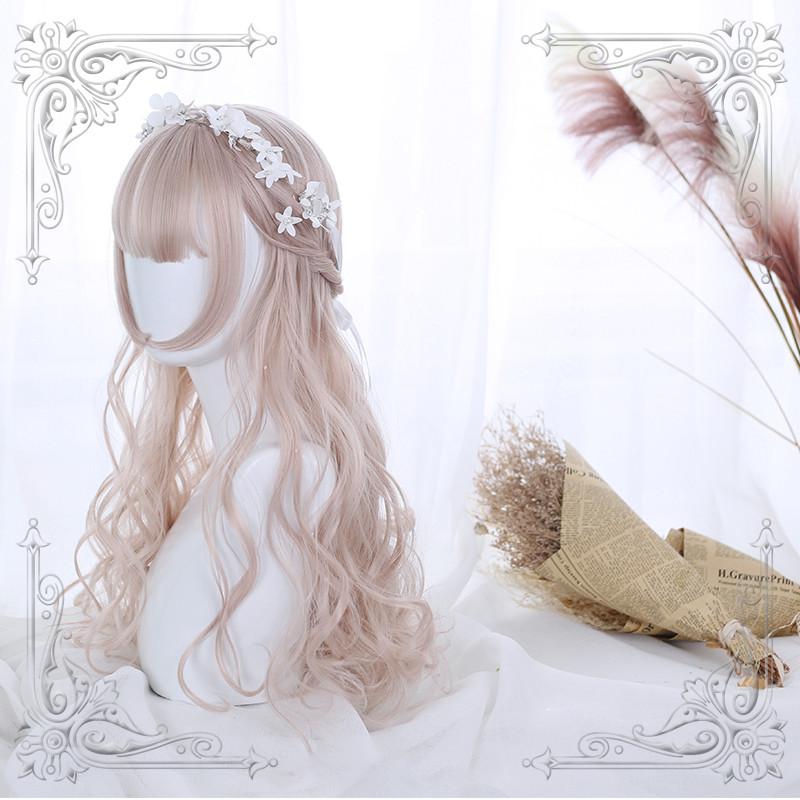 Lolita Light Pink Long Curly Wig WS1032