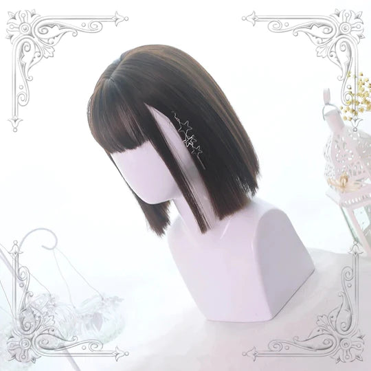 Lolita Black/Brown Straight Short Wig SS3014