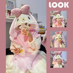 Carton bunny plush pajams S196
