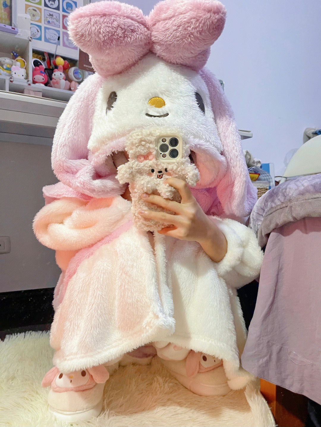 Carton bunny plush pajams S196