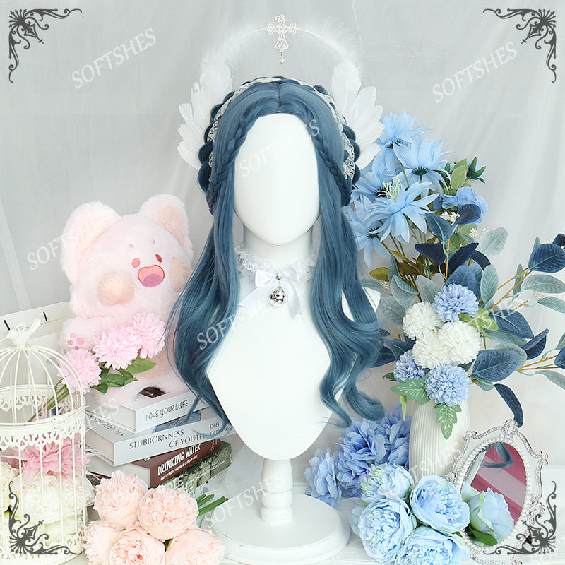Softshes Original Blue Long Curly Wig  PL-2324A