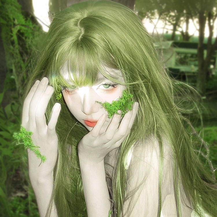 lolita green long wig S125
