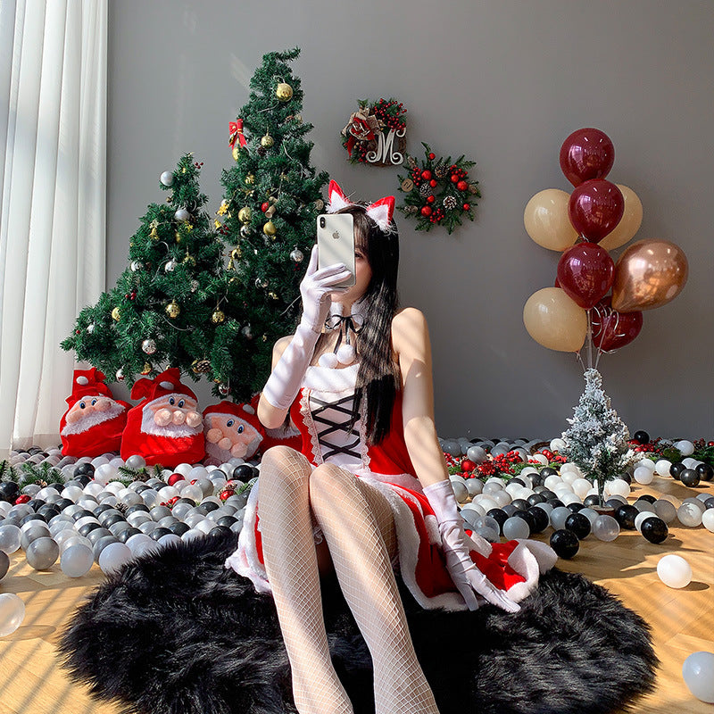 Christmas bow dress H064