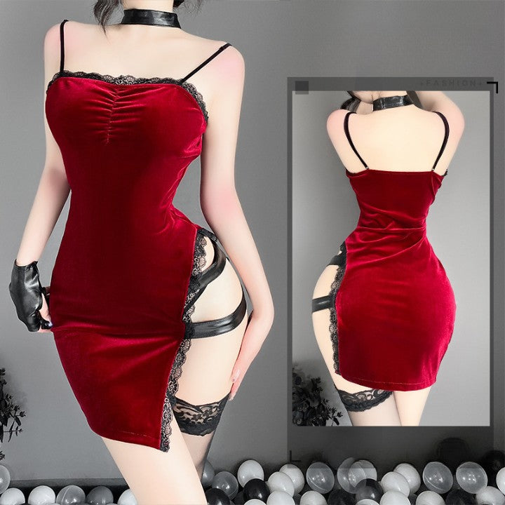 Red agent cos dress SS3354