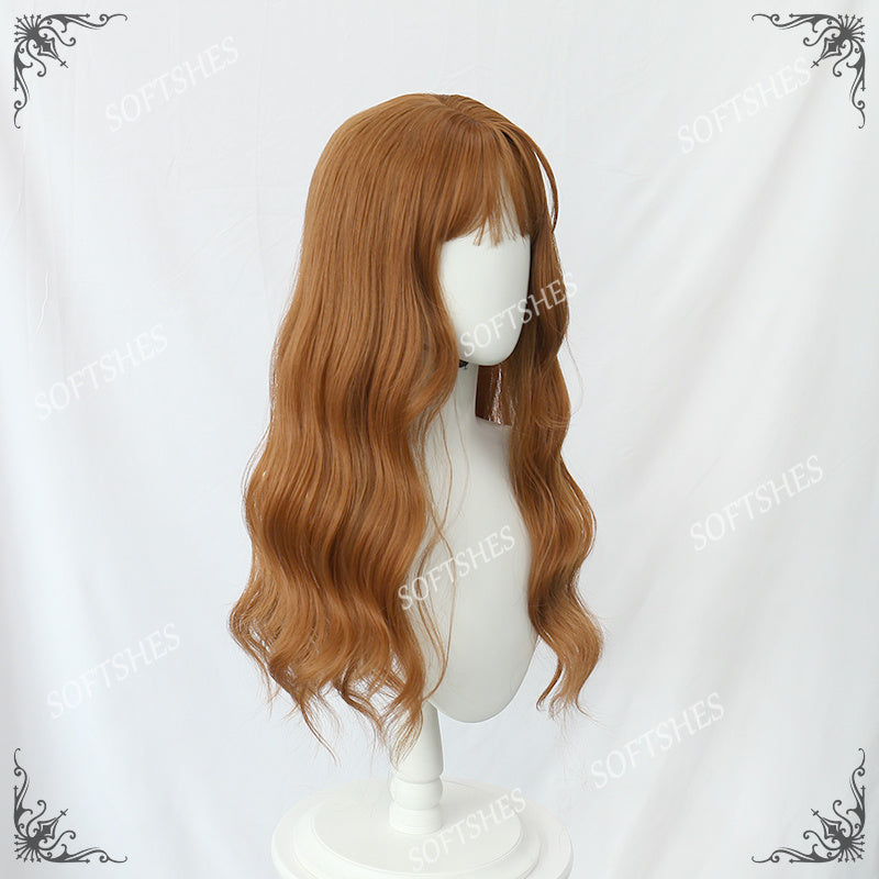 Softshes original orange long curly wig PL-2298