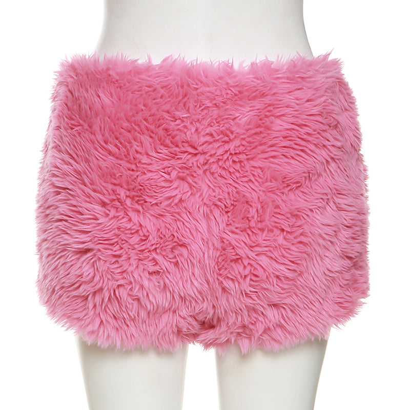 Pink plush wrap hip skirt   SS3177