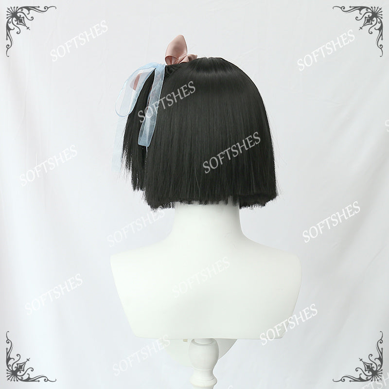 Softshes Original Black Short Straight Wig  PL-791