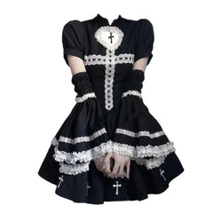 Dark Lolita fluffy black dress  SS3200