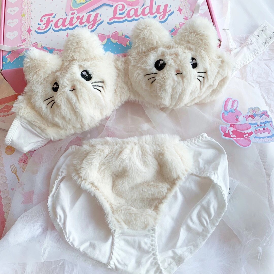 Cute Cat Plush Underwear Set  SS3483
