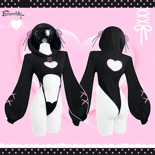 KORURACLUB-HEART HOLLOW BODYSUIT SR16