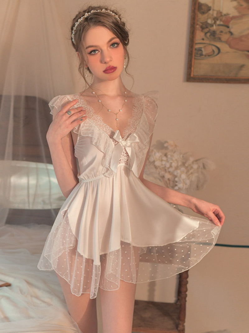 Pearl lace nightgown S074