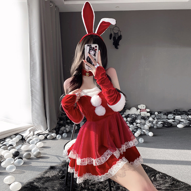 Christmas bunny dress H056