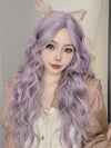 Purple curly wig W005